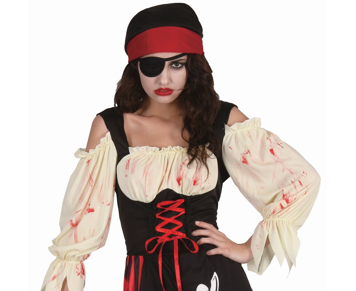 Role play-set for adult Sinful Pirate Girl (dress, hairband, eye patch), one size